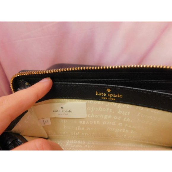 Kate Spade Black White Stripe Nylon Molly Backpack and Striped Wallet - Picture 12 of 15